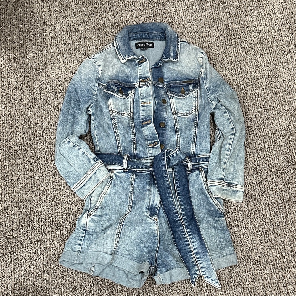 Retrofête Kerry Denim Romper, Small